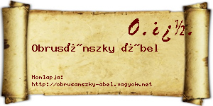Obrusánszky Ábel névjegykártya