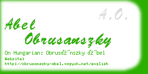 abel obrusanszky business card